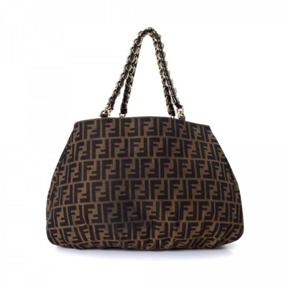 FENDI MIA ZUCCA CANVAS TOTE BAG Pre-Owned - Picture 3 of 4